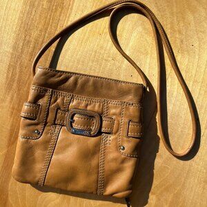 Tignanello genuine leather Y2K style crossbody bag with a buckle